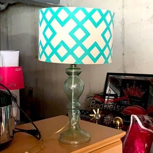 Chevron mint green lamp